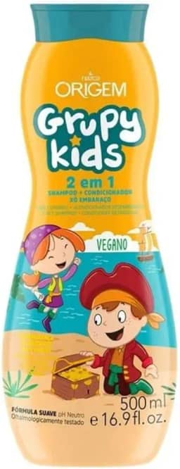 Origem Shampoo Infantil Xô Embaraço 2 Em 1 Grupy Kids 500 Ml