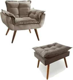 Poltrona + Puff Linda Platinum Decor Capuccino…