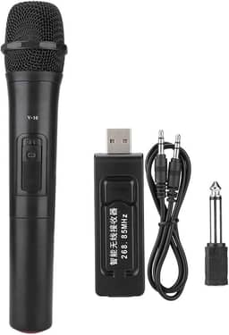 Microfone Sem Fio Profissional ZJchao, Dinâmico, UHF, 20 Metros de Distância, Karaokê, Igreja, Amplificador de Áudio