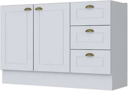 Balcão de Cozinha Pia 120 Cm 3 Gavetas 2 Portas Americana Henn