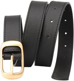 Cinto de couro feminino skinny elástico para vestidos jeans com fivela dourada elástico cinto de cintura fina acessórios modernos