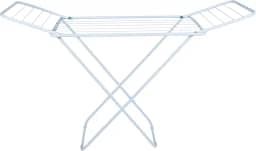 Varal de Chão Slim, Aço Reforçado Branco, Dobrável com Abas, 160cm x 90cm x 50cm, Para Roupas e Toalhas