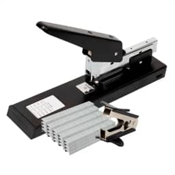 Grampeador Grande 100 Folhas De Mesa Profissional Reforçado Com Caixa de Grampos e Extrator Escritório Empresa Escola