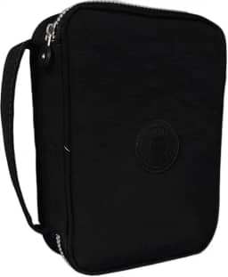 Estojo escolar grande para 100 lapis em Nylon com 25 elasticos (Preto)