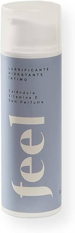 Lubrificante Hidratante Íntimo Feel Sem Perfume 50ml A Base de Água Vegano Calêndula Aloe Vera Vitamina E