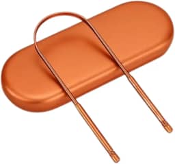 Kit Raspador Limpador De Língua Com Estojo Inox STX (Cobre)