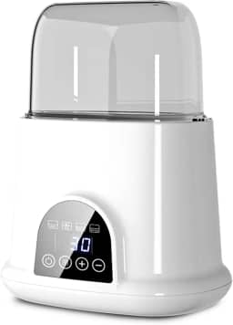 Bozony Aquecedor de mamadeira multifuncional Esterilizador a vapor Aquecedor rápido de comida para bebê Grande temperatura ajustável Baixo ruído com tela de LED para mamadeiras