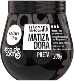 Salon Line, Máscara Matizadora Preta, #TodeCacho, Vegano - Para Cabelos Ondulados, Cacheados e Crespos, 300g