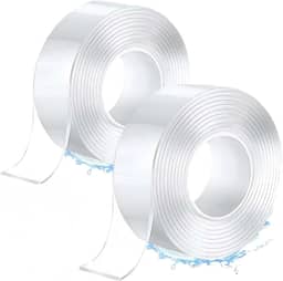 Kit 2 Rolos Super Fita Mágica Nano Adesiva Dupla Face Extra Forte Lavável Transparente 3M super forte lavável Gel auto colante-IT 3 Metros Cada