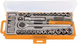 JOGO DE BITS E SOQUETES COM CHAVE CATRACA 40 PEÇAS SPARTA