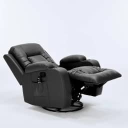 Cadeira com Massagem Poltrona do Papai Giratória Reclinável Manual Austin Aquecimento PU Preta G94 - Gran Belo