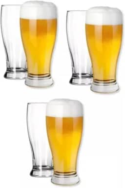 Kit 6 Copos Tulipa de Vidro 195ml para Chopp, Cerveja, Drinks e Bebidas – Design Clássico e Elegante
