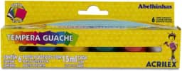 Tempera Guache 6 Cores 15ml, Acrilex, 020060000, Multicor
