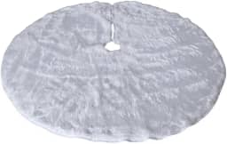 Saia Para Arvore de Natal Pelucia 70 CM Cores Branca - Verde - Vermelho - Rose Tapete Árvore de Natal Enfeites para Arvore de Natal, Base de Arvore de Natal Decoração de Natal (BRANCO)