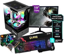 PC Gamer Megalon Completo Intel core i7 3.4 GHz 16 GB RAM SSD 480 GB Fonte 500 W Monitor 19″ HDMI Placa de video GT730 4gb