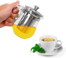 Chaleira De Vidro Com Infusor Bule e Coador 350ml