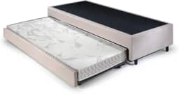 Bicama Solteiro King 96x203x28cm Suede e Colchão Auxiliar D23 78x188x12cm Ecoline Bege