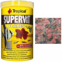 200g Ração Para Peixe Marinho em Flocos Tropical Ideal Para Aquários Comunitários e Multiespécies Supervit Flakes