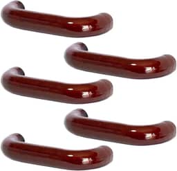 5 Puxador Alça De Madeira Para Gaveta Armário Cozinha Rústica 96mm (Mogno)