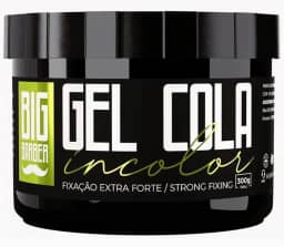 Gel Cola Big Barber 300g - Fixação Extra Forte, Incolor, Modelador de Cabelo Profissional, Longa Duração