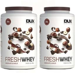 Combo 2x Fresh Whey 3w Isolado Hidrolisado Chocolate Belga e Avela 900 Dux
