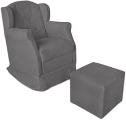 Poltrona de Amamentação Balanço Com Puff Platinum Decor (Cinza)
