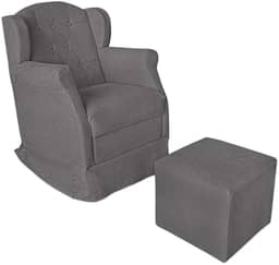 Poltrona de Amamentação Balanço Com Puff Platinum Decor (Cinza)