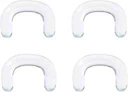 DOEARKO Retentor de septo de vidro 16 G a 8 G - 2 retentores pretos + 2 retentores transparentes em forma de U com O-Rings hipoalergênico invisível piercing de nariz para trabalho, esportes e cirurgia