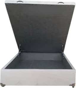 Cama Box Baú Casal Suede Cinza Com Pistão A Gás - Estrutura Reforçada - Imperium do Sono