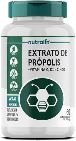 Nutralin Extrato De Própolis Com Vitamina C + Vitamina D3 + Zinco 60 Comprimidos