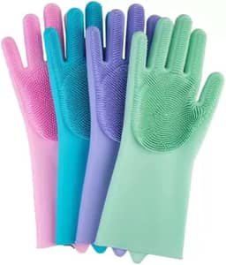 Luva de limpeza em Silicone Multiuso - Louças, Pets, Carro (Sortida)