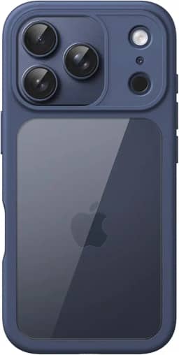 JETech Capa para iPhone 17 Pro Max 6,9 Polegadas, Case Protetora de Telefone à Prova de Choque, Estrutura de TPU Fosco de Cor Sólida, Parte Traseira Transparente Anti-Riscos (Azul Escuro)
