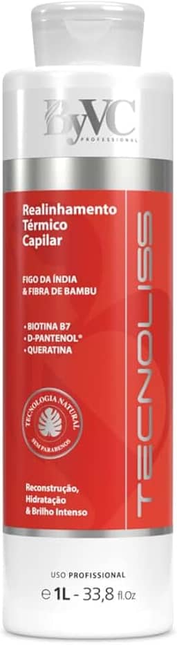 Escova Progressiva Orgânica Sem Formol Tecnoliss 1L – Alinhamento Térmico Profissional, Redução de Volume, Controle de Frizz, Brilho Espelhado, Com Biotina, Queratina, D-Pantenol e Broto de Bambu