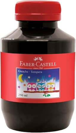 Tinta Guache Faber-Castell, Preto - 250ml