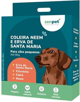 Coleira Neem e Erva de Santa Maria para Cães Pequenos Zenpet