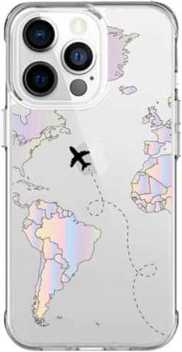 Capa Capinha Anti Impacto para Celulares Apple - Estampa Mapa Mundi Gradiente (Iphone 7/8 Plus)