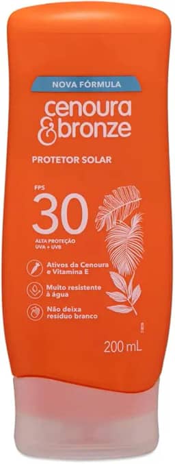 Protetor Solar FPS 30 Cenoura & Bronze 200ml