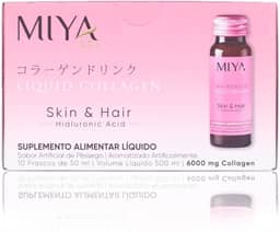 Colágeno Líquido Skin and Hair Miya Kea | Programa de 10 dias | Fórmula Avançada com 6000mg de Peptídeos de Colágeno | Hidratação e Elasticidade para Pele e Cabelos | Sabor Pêssego