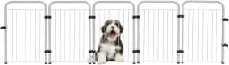 Cercado Pet Dobrável Portátil 5 Modulos Segurança Branco