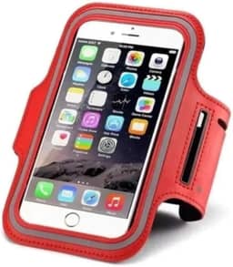 Capa de Braço para Celular 6.3 polegadas| Ideal para Corrida e Esportes (Vermelho)