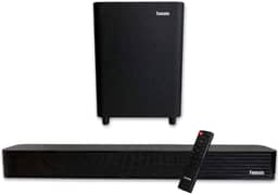 Kit Soundbar e Subwoofer Som de Cinema 2.1 Canais e Tecnologia Imersiva Entrada Óptica Coaxial USB e BT Acompanha Controle - Tomate