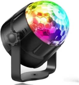 Globo de Luz LED RGB Giratório – Projetor de Efeitos para Festas e Eventos
