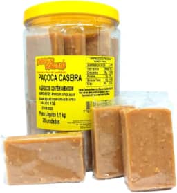 Paçoca Caseira Embalada Individual Pote Com 20un 1,1kg D. Rachid