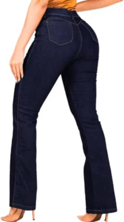Calça Jeans Sarja Feminina Miraly Flare 'Bootcut', Tecido Macio Com Elastano Premium