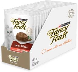 Pack Nestlé Purina Fancy Feast Ração Úmida Para Gatos Demi Glace Carne - Com 15 Sachês 85g