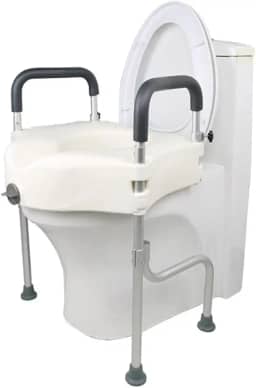 Assento Vaso Sanitário Elevado Com Barras Laterais Suporte (Branco)