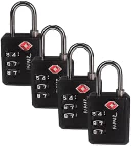 Kit 4 Cadeados TSA com Segredo 30PL Preto