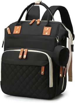 Mochila Maternidade Unissex Grande Capacidade Tecido Impermeável, Bolsos Térmicos para Mamadeira, Porta USB, Alças Acolchoadas Ideal Para Passeios, Viagens e Dia a Dia