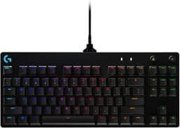 Teclado Mecânico Gamer Logitech G PRO com Layout US, RGB LIGHTSYNC, Design TKL, Cabo Destacável e Switch Exclusivo GX Blue Clicky