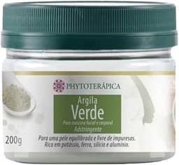 PHYTOTERAPICA- Argila Verde -Aromaterapia -Máscara facial e corporal - Para uma pele equilibrada e livre de impurezas, indicada para cuidados com a pele e cabelos, ajuda a controlar a oleosidade -200g